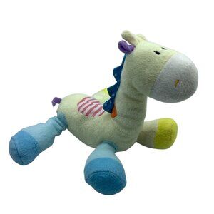 Giraffe Toy Multicolor Patchwork Plush 10” Baby Kids Animal Stuffed Rattle